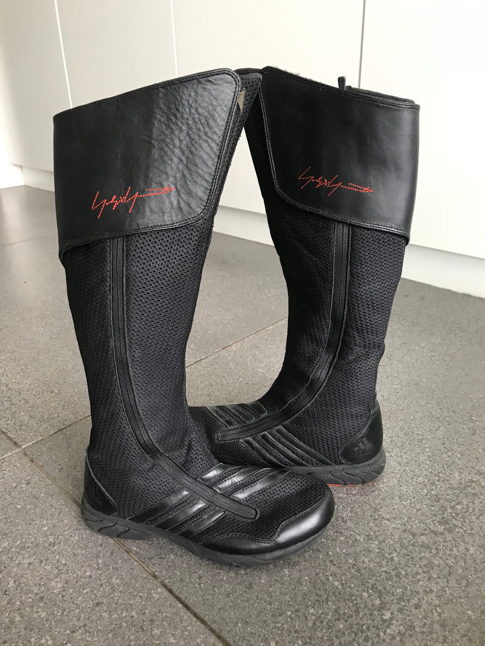 Yohji Yamamoto for Adidas Black Knee High Boots Size 39 UK 5 | Etsy