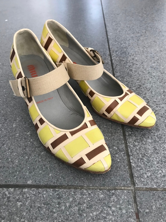 Fabulous Spring Summer 2001 Miu Miu Lattice Mary Janes Size 37 UK