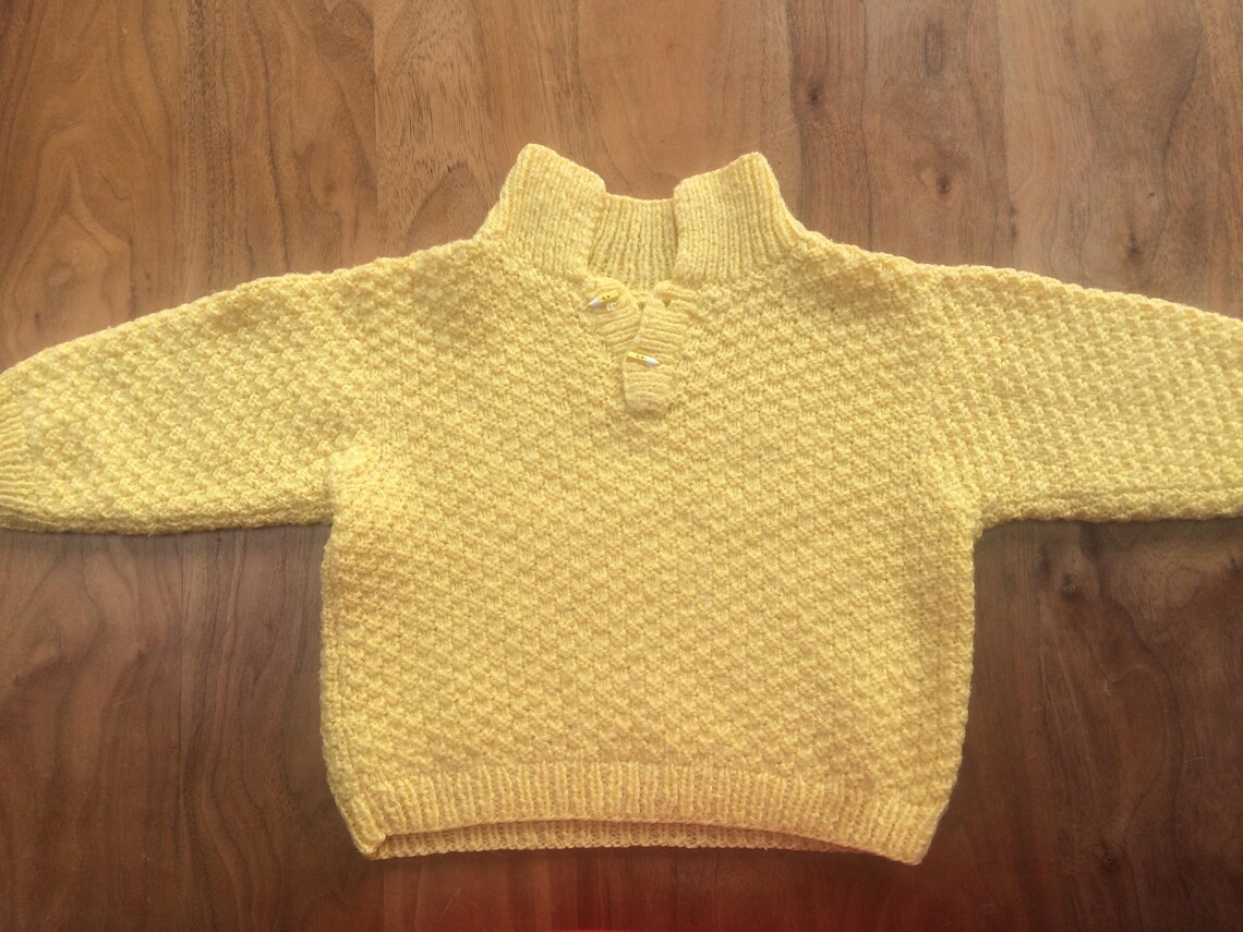 1960s children's wool hand knitted jumper with Etsy Polska