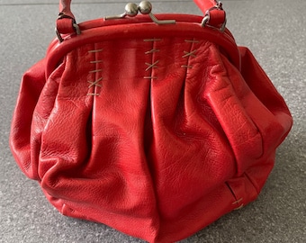 Miu Miu Cherry Red Leather Clutch Purse Bag