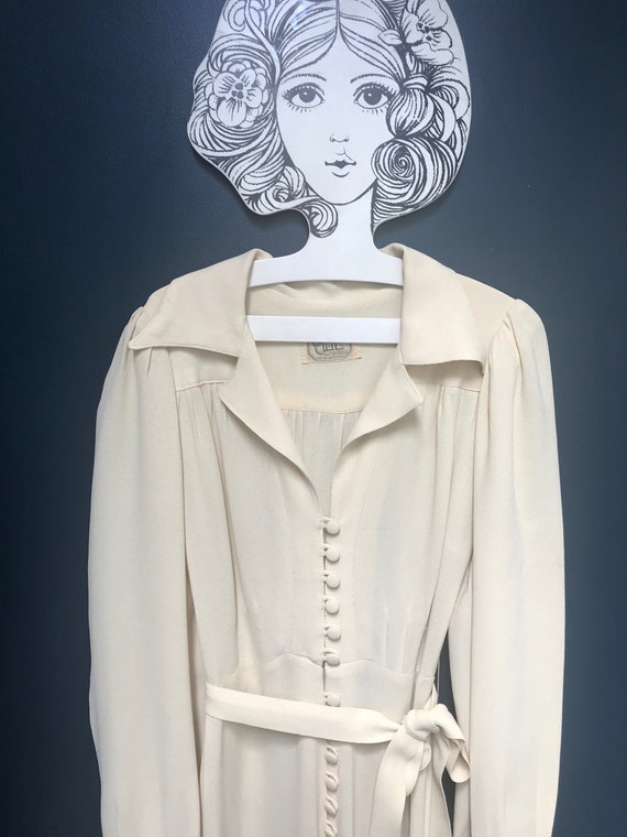 Floor length cream Ossie Clark for Radley 1970s c… - image 1