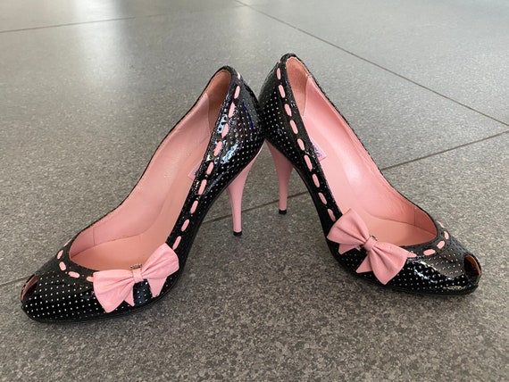 Buy Fabulous Provocateur Patent Black Candy Pink Peep Online in India - Etsy