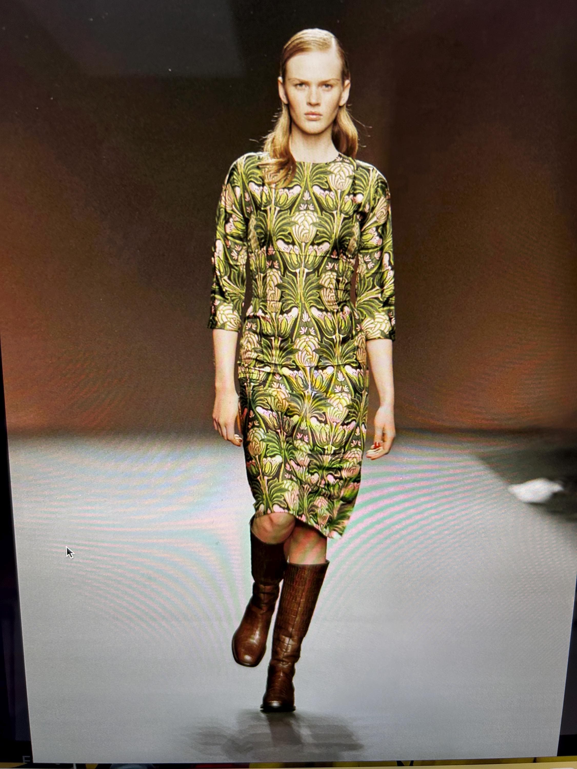 プラダ　PRADA holiday&brown ワンピース2003 satc Incredible 2003 Fall/winter Prada Holliday & Brown Printed Silk