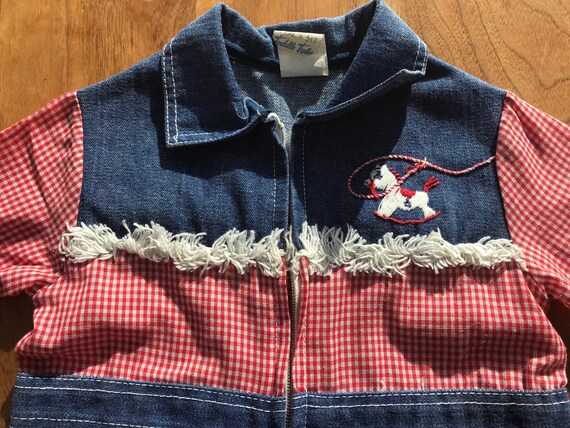 Embroidered denim cowboy suit, baby vintage 9 - 1… - image 3