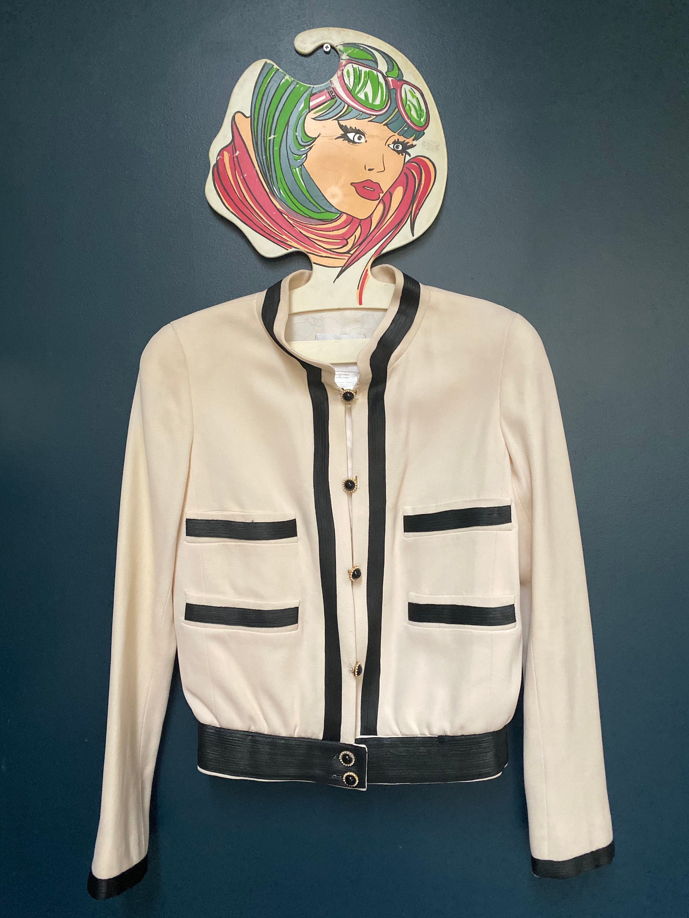 Incredible Vintage Classic Chanel Jacket in Classic Cream & 