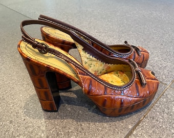 Gorgeous Miu Miu Brown Platform Mules