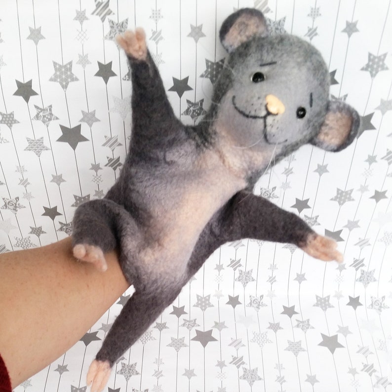 Handmade artisan mouse puppet traditional hand puppet glove Etsy