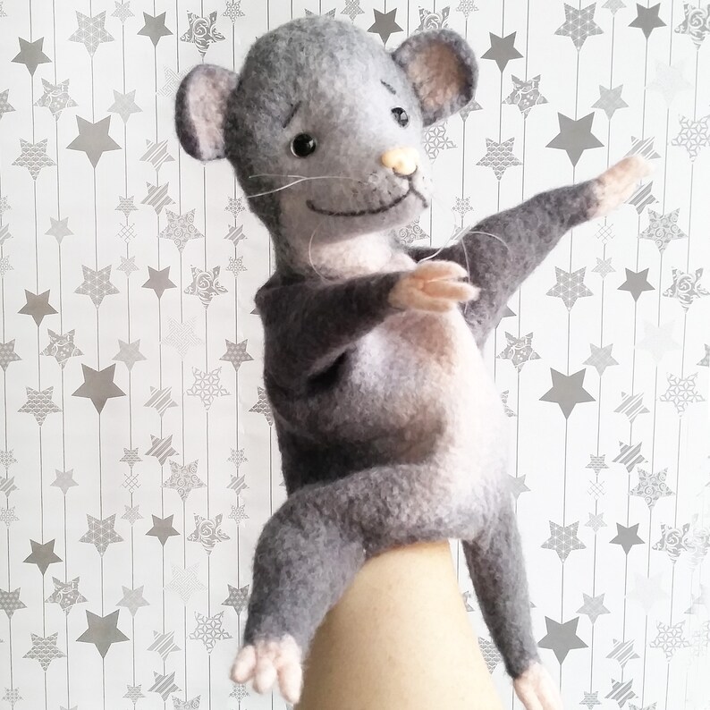 Handmade artisan mouse puppet traditional hand puppet glove Etsy