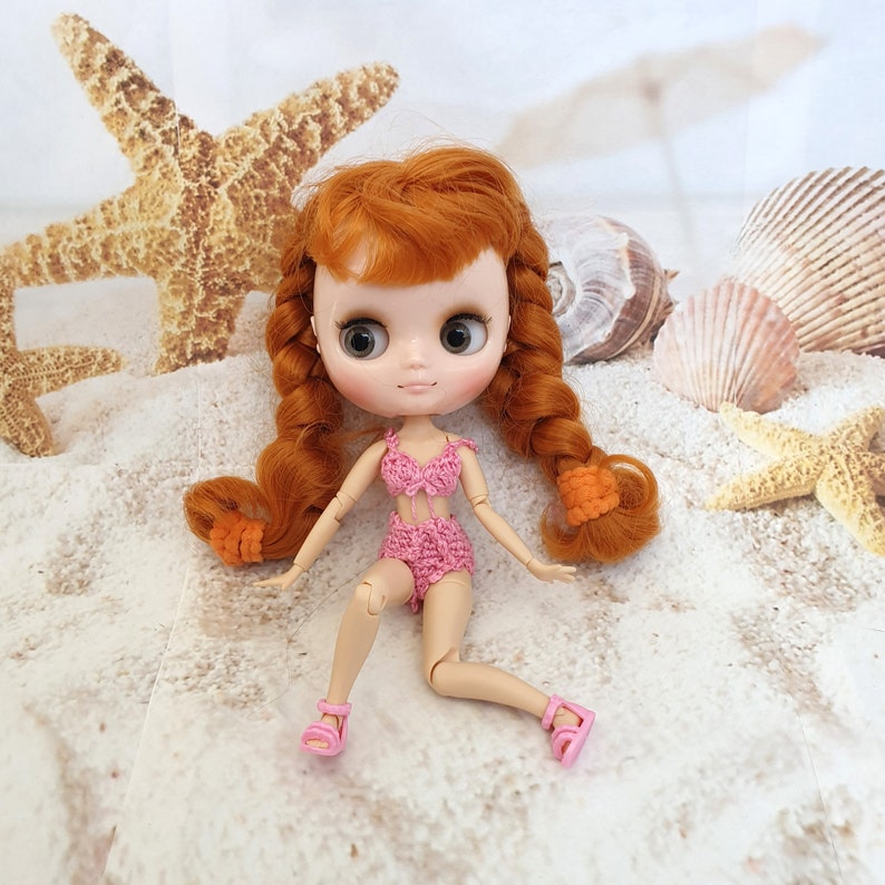 Blythe bustier and panties Pink underwear for Blythe doll Pink bikini for Blythe doll Swimsuit for neo Blythe Blythe Bra and panties