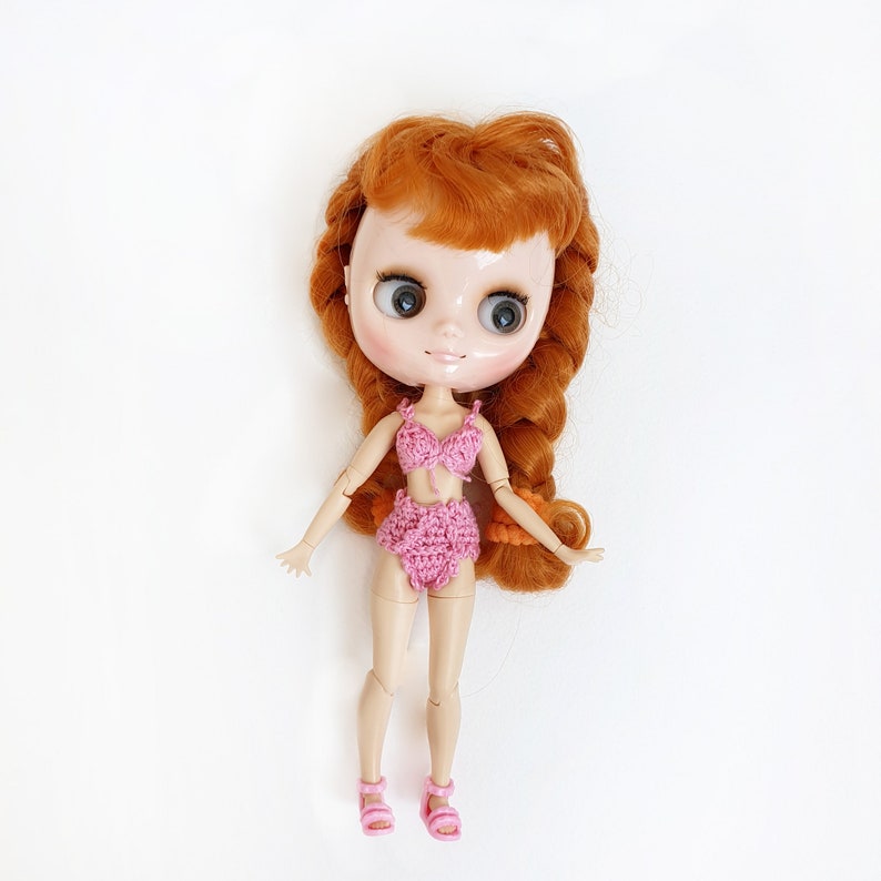 Blythe bustier and panties Pink underwear for Blythe doll Pink bikini for Blythe doll Swimsuit for neo Blythe Blythe Bra and panties