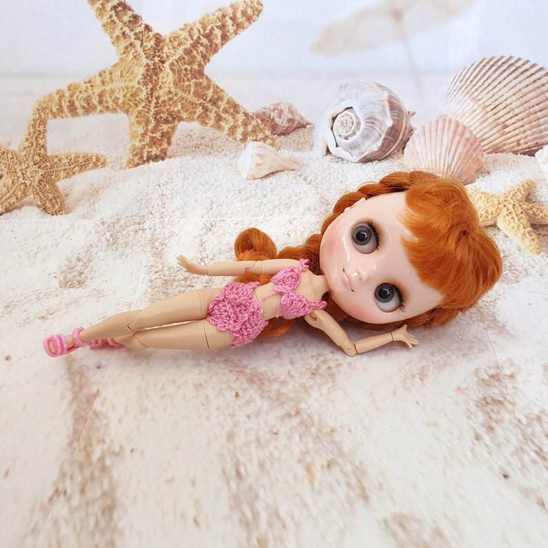 Blythe bustier and panties Pink underwear for Blythe doll Pink bikini for Blythe doll Swimsuit for neo Blythe Blythe Bra and panties