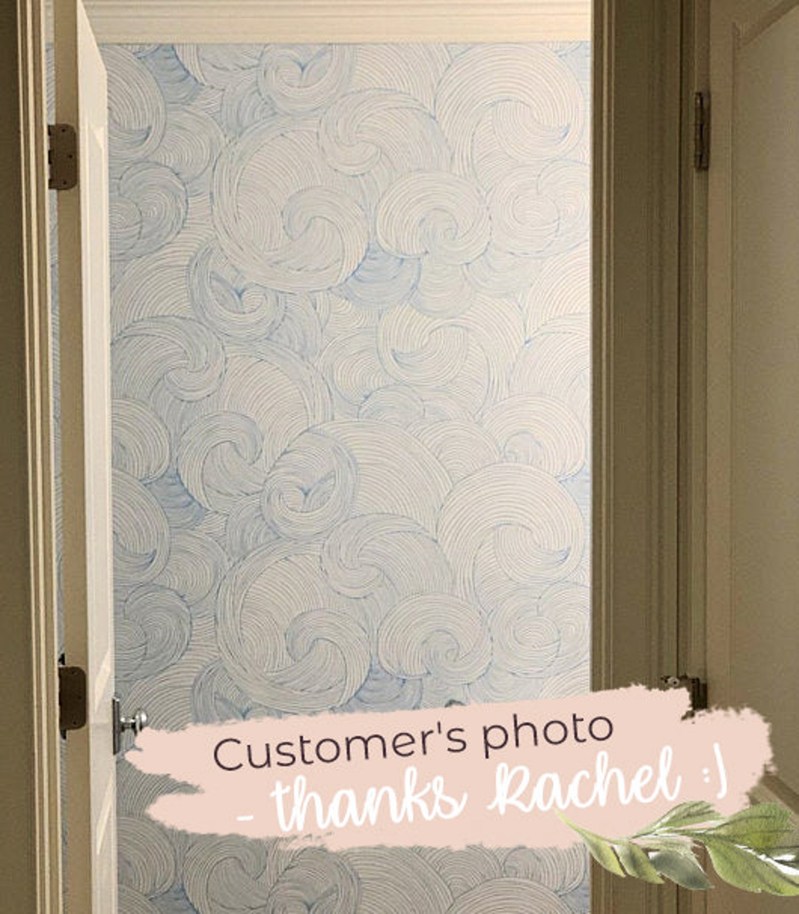Japanese Waves Removable Wallpaper Cute Nursery Wall Mural Etsy