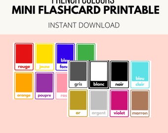 French Colour Mini Flashcards Classroom Teacher Printable