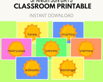 Spanish Language Classroom Teacher Printable Wall Display