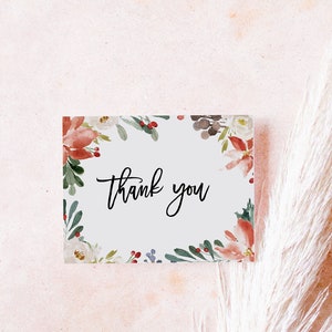 Winter Baby Shower Thank you card Template, INSTANT DOWNLOAD, Printable Christmas Card #CC1