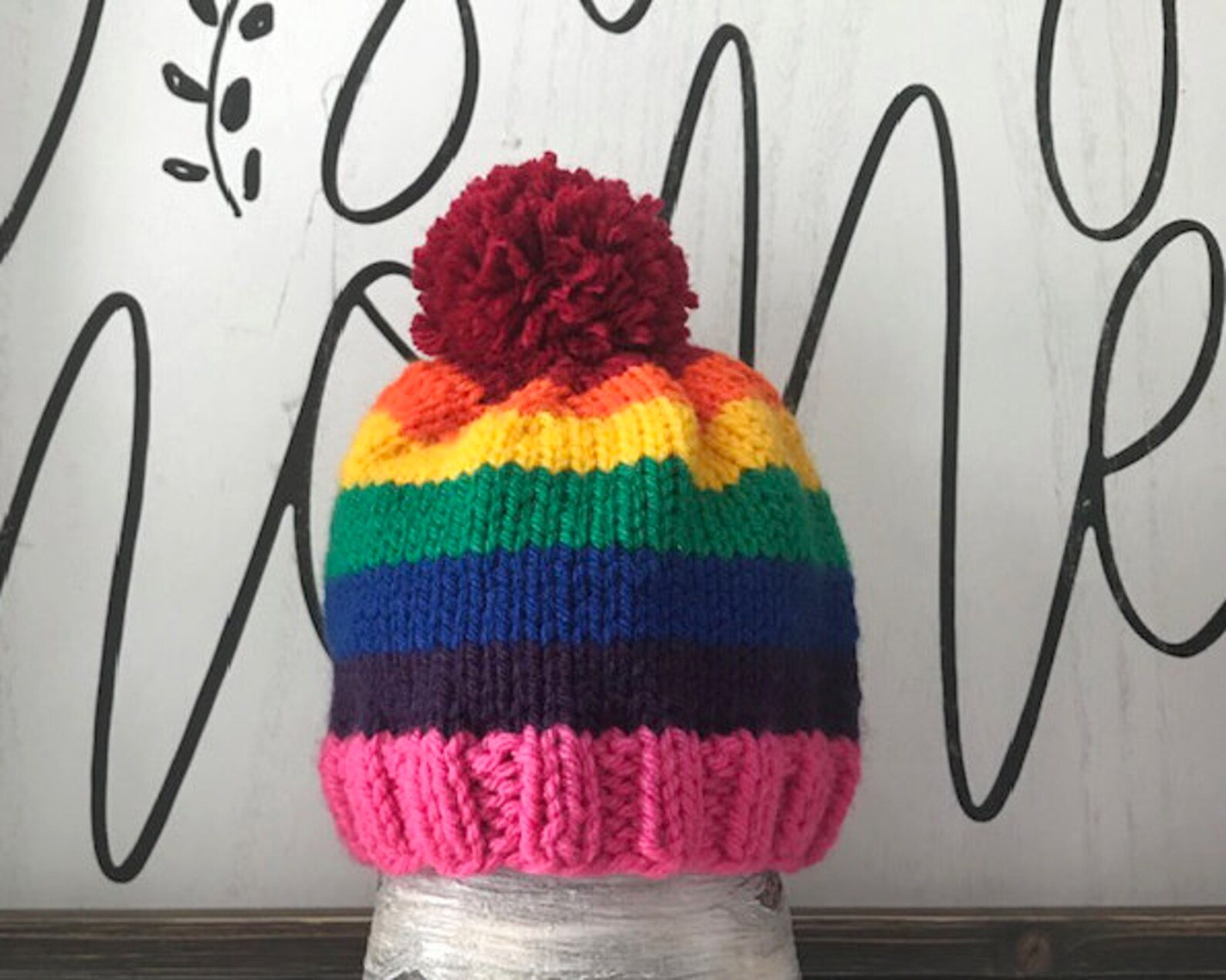 Rainbow Baby Hat Rainbow Knit Baby Hat Etsy