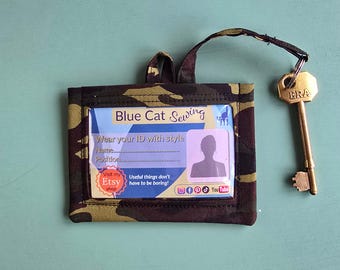 Camo ID Holder with Key Ring: Badge Holder for Lanyard