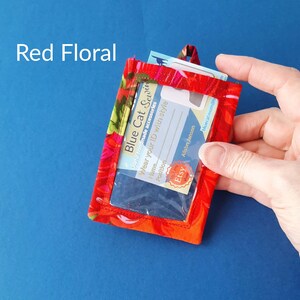 Handmade ID Lanyard Badge Holder, Medical Student Lanyard, Alice Wonderland Card Holder, Gift for Teacher, Breakaway Lanyard Red Floral