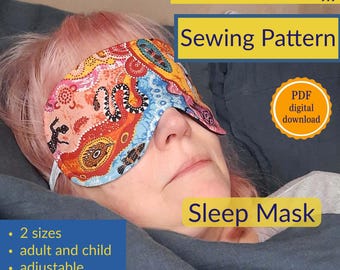 Modello di cucito per mascherina da notte, elastico regolabile (download PDF)