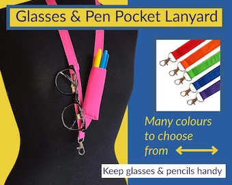 Teacher Lanyard with Glasses Holder and Pen Pocket: Holds Stylus & Whiteboard pen