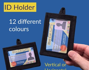 Black Fabric ID Holder for Lanyard, Multiple Colours Available