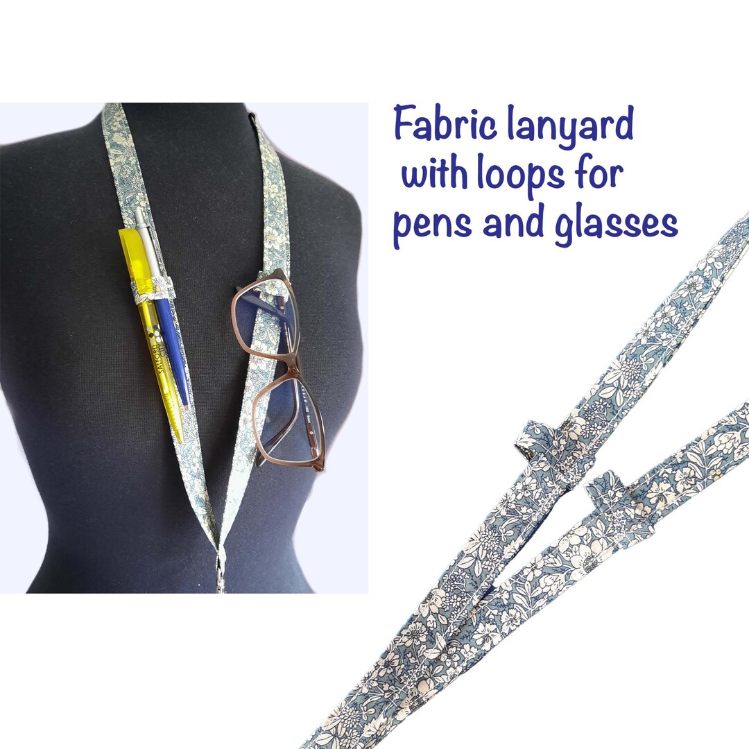 Glasses Lanyard Pen Holder Neck Strap Green Floral Lanyard Etsy