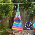 Rainbow Waterproof Peg Bag with Googly Eyes, Kids Storage with Carabiner