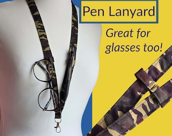 Camo Lanyard: Pen & Glasses Holder, Veteran Gift