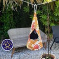 Conical Peg Bag, Autumn Leaves Clothespin Storage with Carabiner Clip