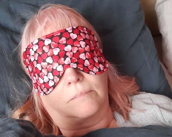 Love Hearts Sleep Mask: Adjustable Cotton Wool Eye Mask