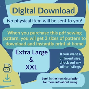 This is a digital download for a pdf sewing pattern. No physical item will be sent to you. You can not download the pattern from the Etsy app, you will need to log into Etsy on your computer or browser to download the pattern. Go to "Purchases" to find the digital file in there ready to download.