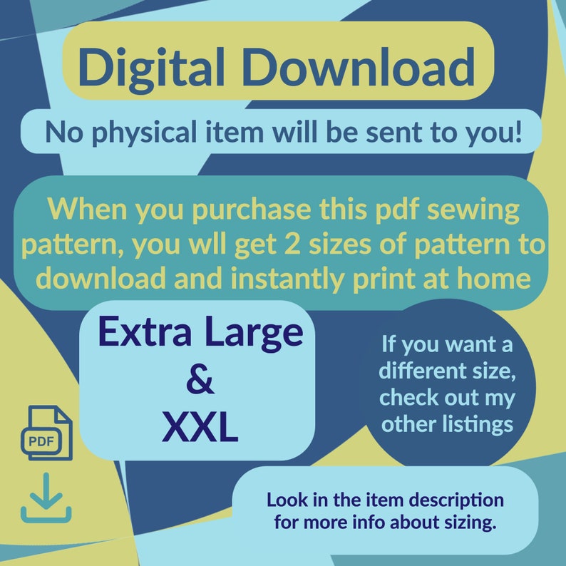 This is a digital download for a pdf sewing pattern. No physical item will be sent to you. You can not download the pattern from the Etsy app, you will need to log into Etsy on your computer or browser to download the pattern. Go to "Purchases" to find the digital file in there ready to download.