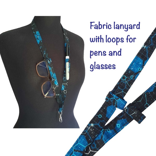 Pen Lanyard, Science Neck Strap, Glasses Lanyard, Spectacles Holder, Gift for Teacher, Lanyard for Men, Geek science Gift, Chemistry gift