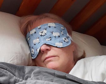 Women's Sleep Mask: Sheep Print, Adjustable Cotton Wool Eye Mask
