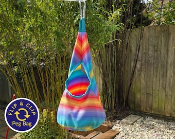 Rainbow Waterproof Peg Bag, Outdoor Storage with Carabiner