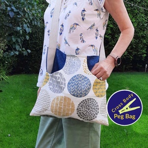 Peg Bag, Wäscheklammertasche, tragbares Wäscheklammerhalter, Cross Body Schultertasche, handgemachtes einzigartiges Geschenk für Mama