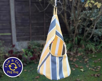 Waterproof Peg Bag with Carabiner: Scandi Clothespin Holder, Outdoor Storage