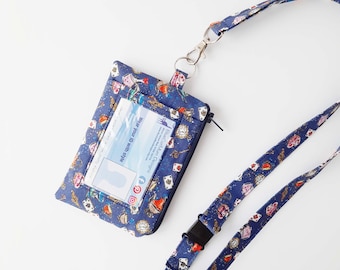Lanyard & ID Wallet, Alice Wonderland, Teacher Accessory, Librarian Gift for Her, Medication Holder, Travel Card Purse