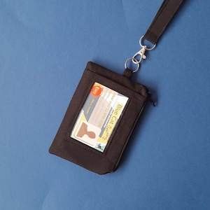 Schwarze Geldbörse Lanyard, Ausweishalter, Lehrer Geschenk, Schlüsselanhänger Beutel, Bus Pass Geldbörse, Sanitär Etui, Periodentasche