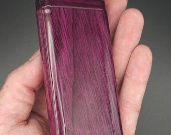 Handmade Purple Heart Dugout with One Hitter - Twist Top, Large Storage, Sustainable Gift