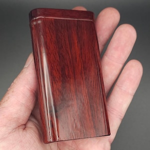 Handmade Padauk Wood Dugout with One Hitter - Twist Top, Large Storage, Sustainable Gift
