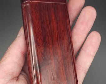 Handmade Padauk Wood Dugout with One Hitter - Twist Top, Large Storage, Sustainable Gift