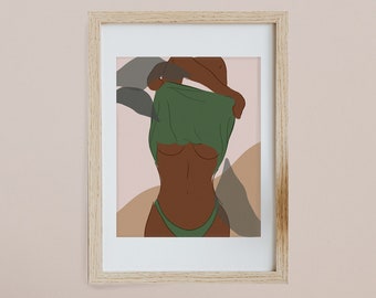 Bathroom Art | “Get Naked” 2022 | Fine Art Print | Naked Lady Art | Multiple Skin Tones Available | Naked Woman | Custom Wall Art