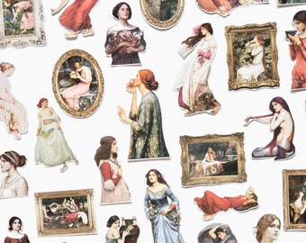 John William WATERHOUSE ~ Stickers ~ Classical Art Stationery ~ Pre Raphaelite Art ~ 32 Stickers