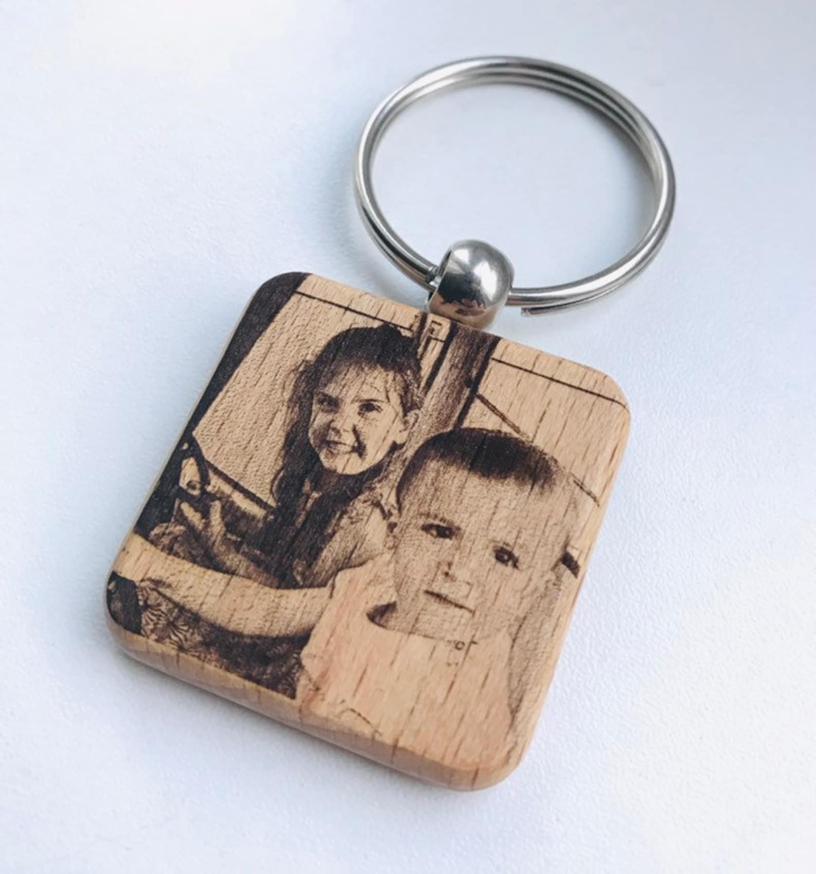 Wooden Keychain Engraved Keychain Engraved Keyring Wooden Gift Etsy