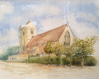 Bespoke wedding venue handpainted watercolour. Ideal for wedding/anniversary present.