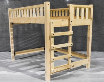 Unfinished Farmhouse Loft Bed  / Solid Wood Loft Bed / Modern / Urban / Cottage Loft Bed