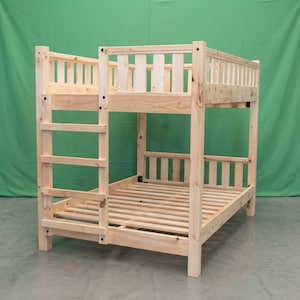 Solid Wood Handmade Bunk Bed ~ Full ~ Unfinished | Amish Handcrafted in USA | Midwest Farmhouse | Midwest Farmhouse Furniture