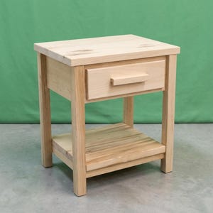 Solid Wood Handmade Nightstand ~ 1 Dovetail Drawer | Unfinished | Amish Made in USA | DIY | Midwest Farmhouse Furniture