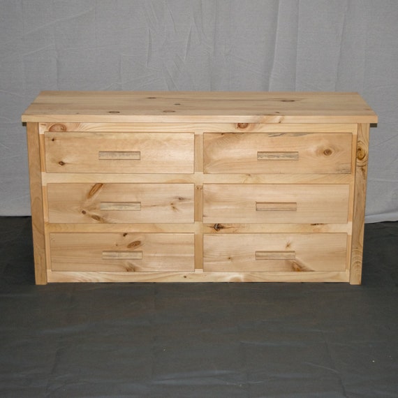 Unfinished Farmhouse 6 Drawer Dresser Solid Wood handcrafted in the Midwest free Shipping Etsy
